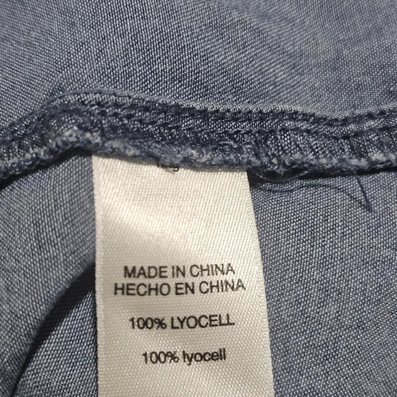 Chicos Chambray Pullon Blouse Loosefit Flowy Women's XL - Picture 7 of 9